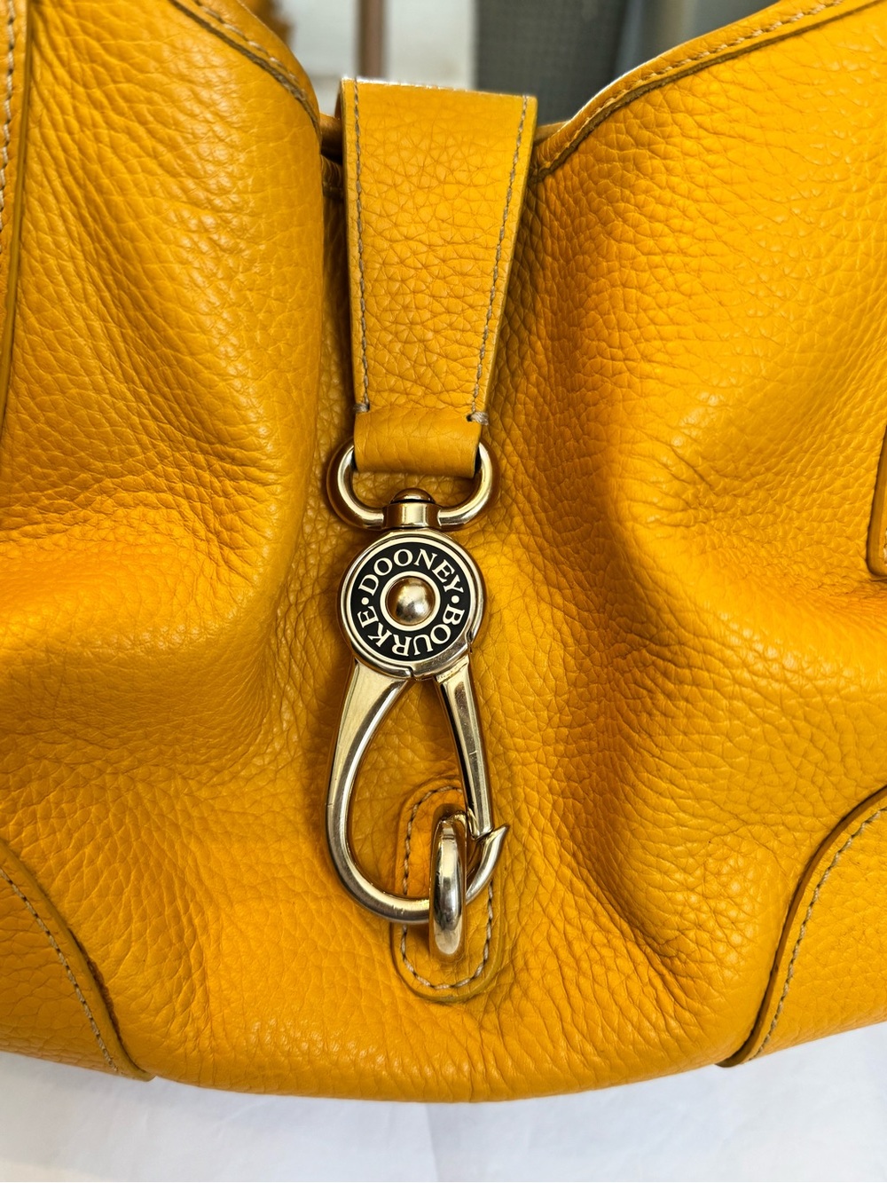 Dooney & Bourke Belvedere Yellow Pebbled Leather Satchel Handbag - Picture 7 of 13
